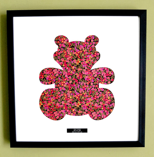 Liberty Teddy Bear Framed Wall Art FREE UK Delivery