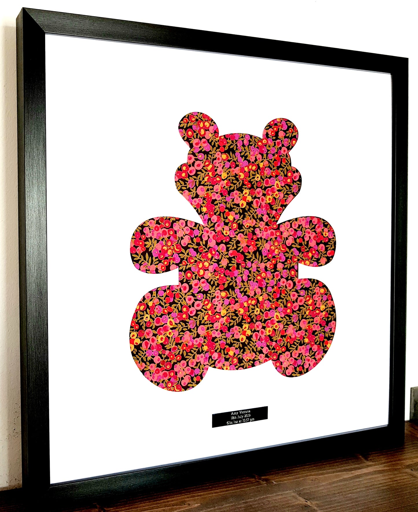 Liberty Teddy Bear Framed Wall Art FREE UK Delivery