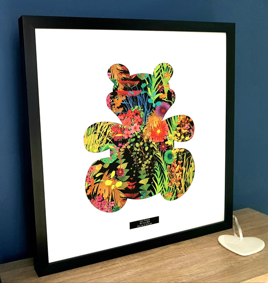 Liberty Teddy Bear Framed Wall Art FREE UK Delivery