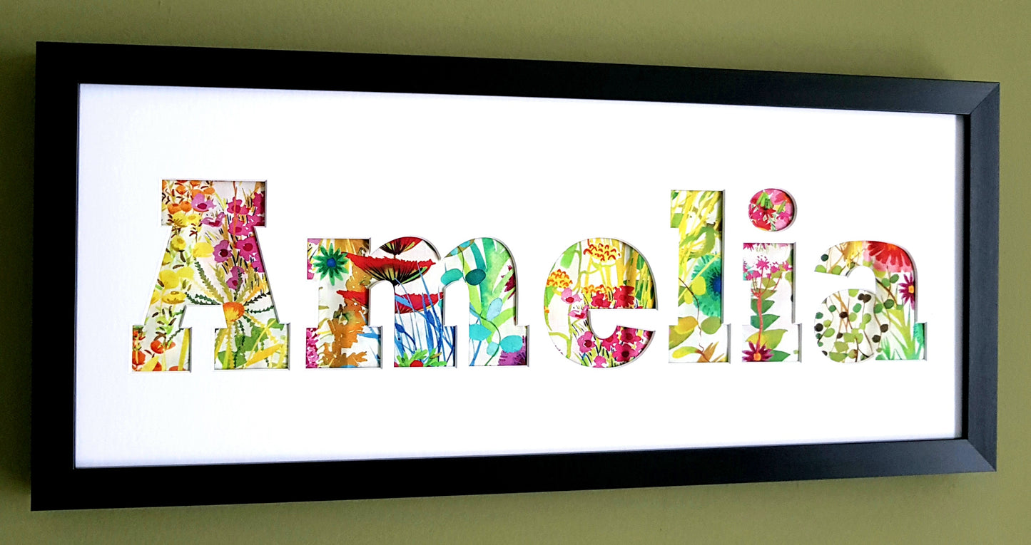 Liberty Framed Name Wall Art  FREE UK Delivery