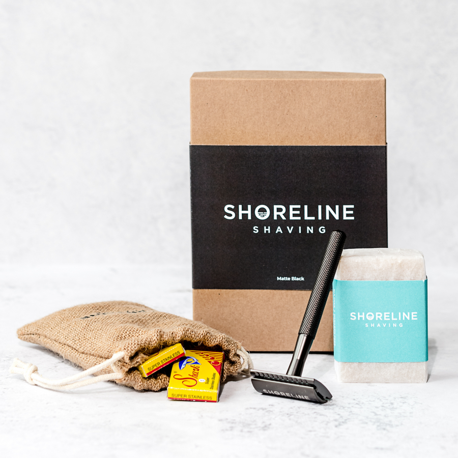 Shoreline Shaving Eco Friendly Gift or Travel Set & FREE Blades      FREE UK  Delivery