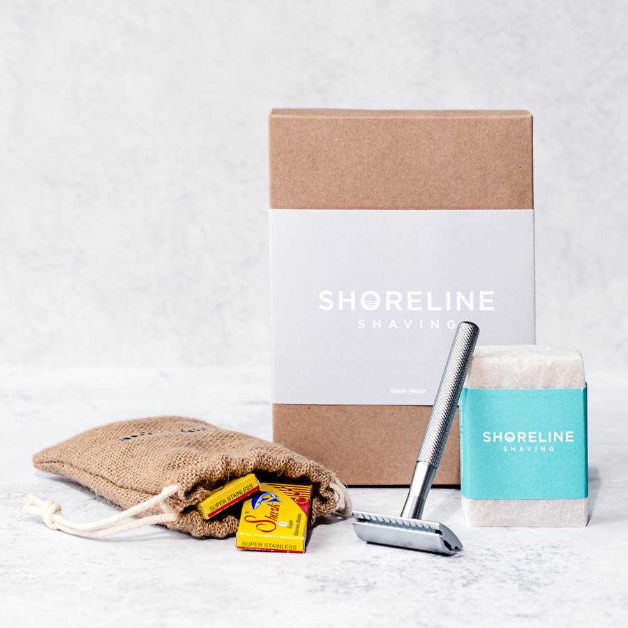 Shoreline Shaving Eco Friendly Gift or Travel Set & FREE Blades      FREE UK  Delivery