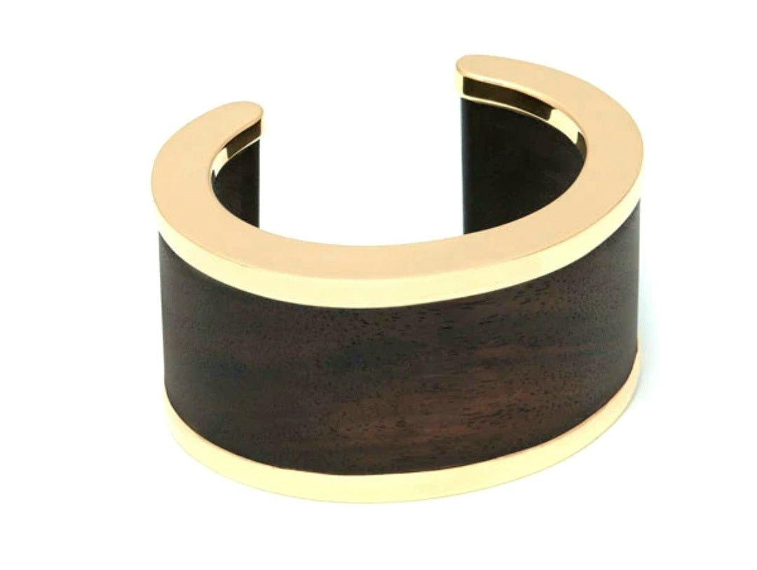Branch Rosewood and Gold Plated Cuff     FREE UK Delivery