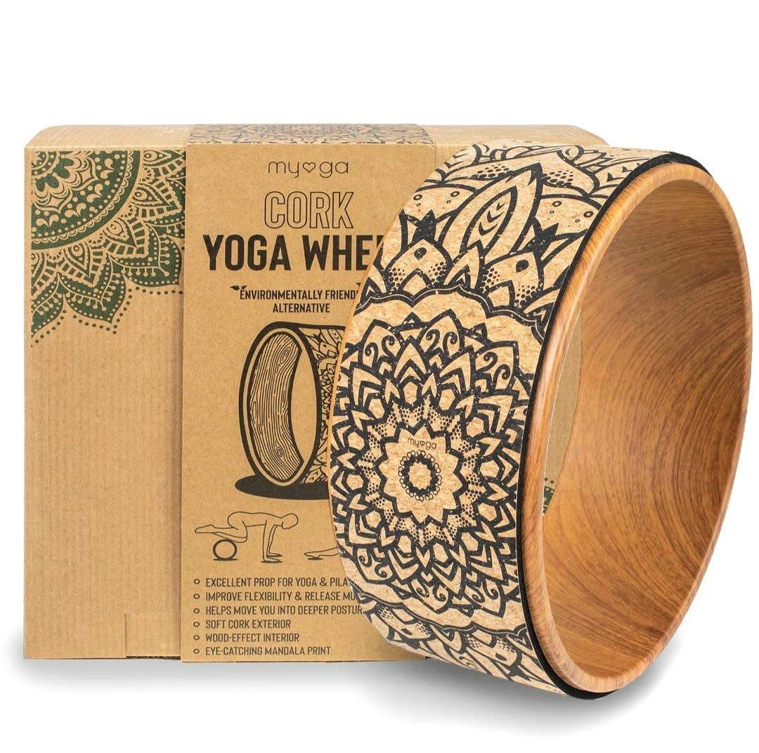 MYGA Cork Yoga Wheel    FREE UK Delivery