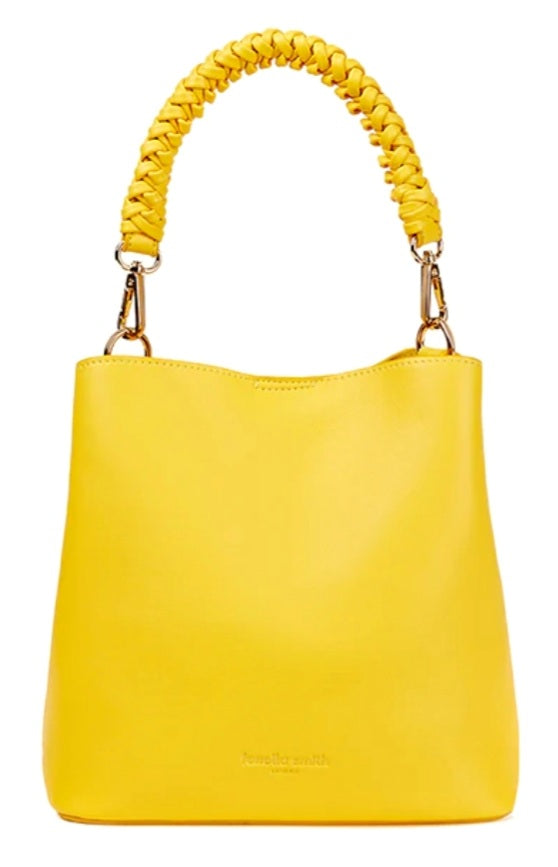 Fenella Smith Yellow Vegan Leather London Mimi Bucket Bag FREE UK Delivery