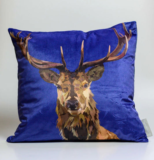 Tracey Cooper Velvet Stag Cushion FREE UK Delivery