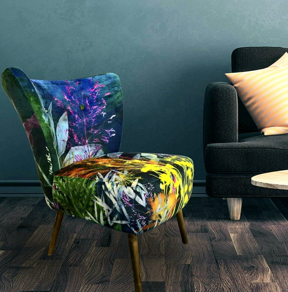 Aqua Magna Velvet Accent Chair by Gillian Arnold FREE UK Delivery