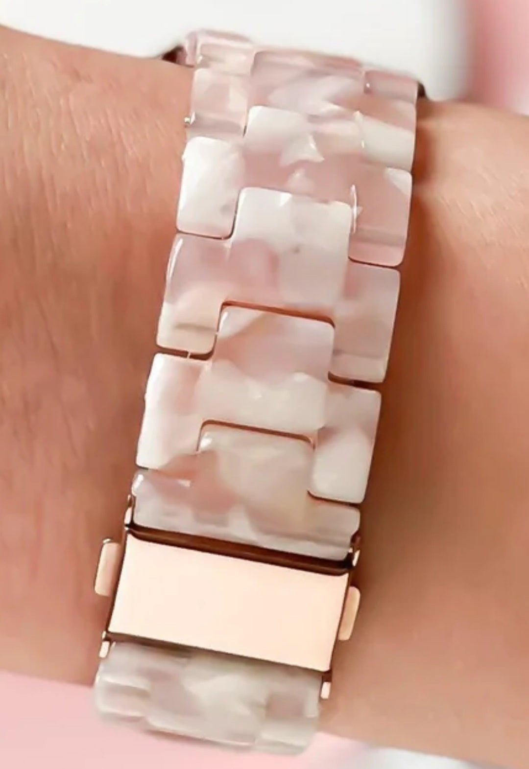 Coconut Lane-Luxury Apple Rose Resin Watch Strap FREE UK Delivery