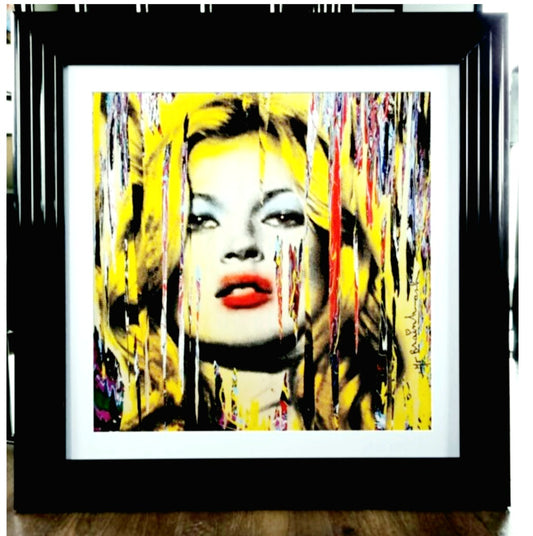 Mr Brainwash Framed Kate Moss Original Lithograph Wall Art FREE UK Delivery