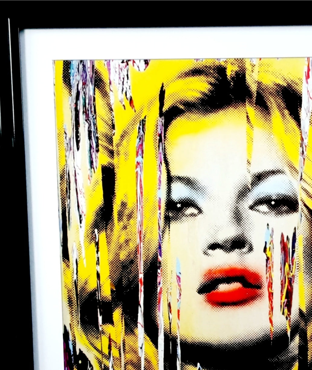 Mr Brainwash Framed Kate Moss Original Lithograph Wall Art FREE UK Delivery