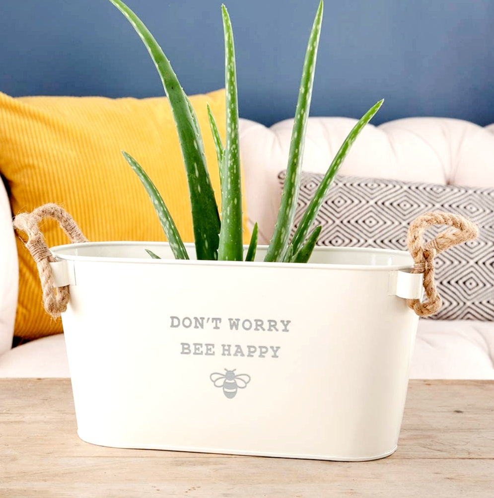 Engraved Planter 'Don't Worry Bee Happy' FREE UK Delivery