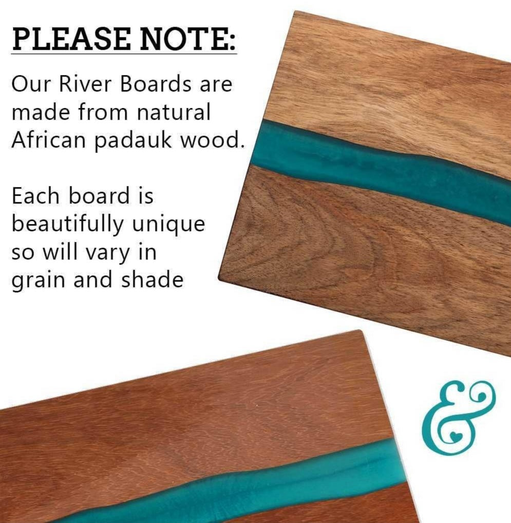 Wood & Resin Serving Board for New Home    FREE UK Delivery