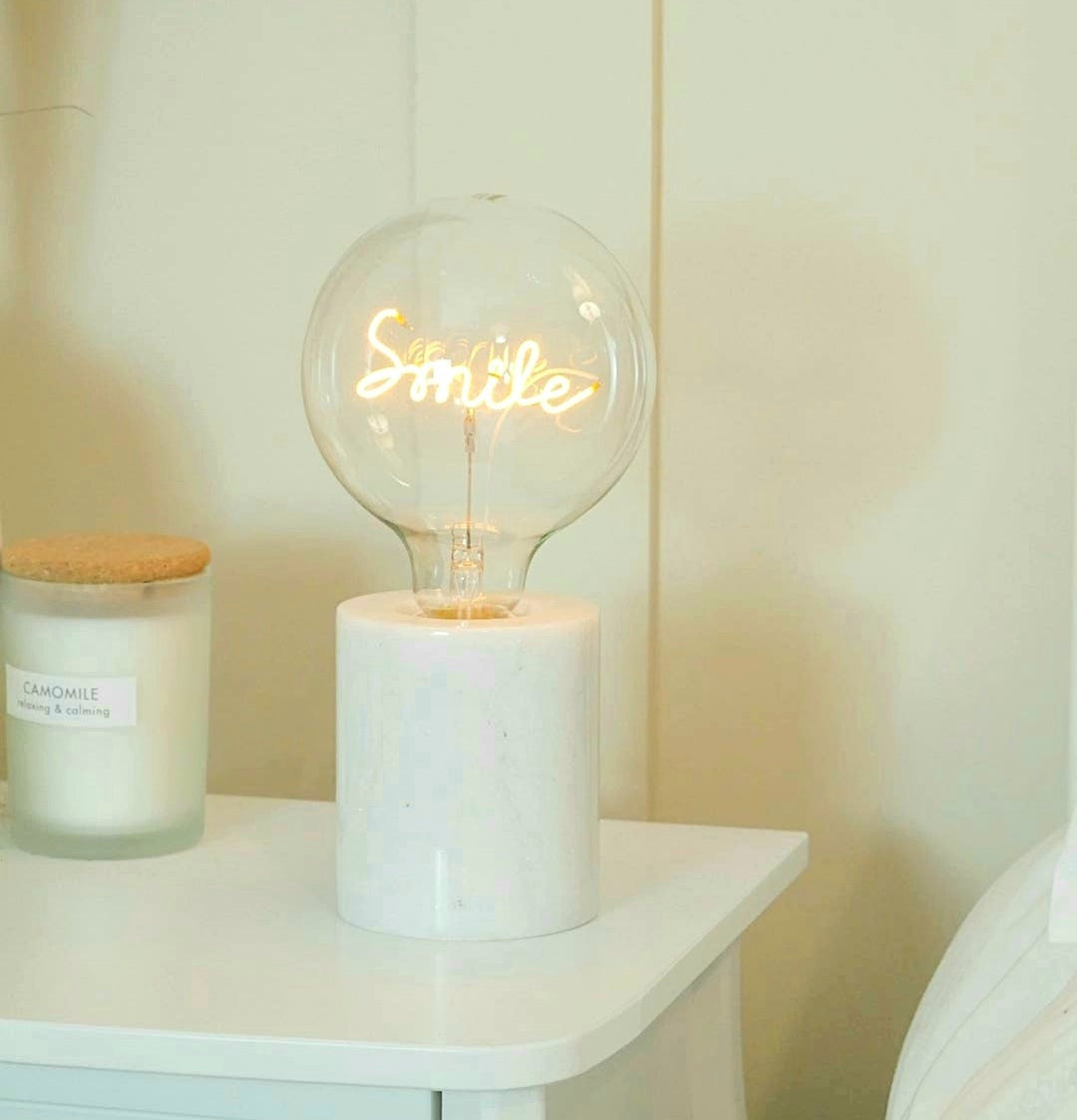 Desk/Table Lamp with LED Text Bulb    FREE UK Delivery