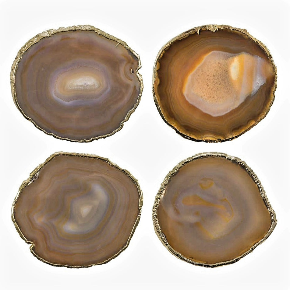 Set of 4 Agate Round Coasters    FREE UK Delivery
