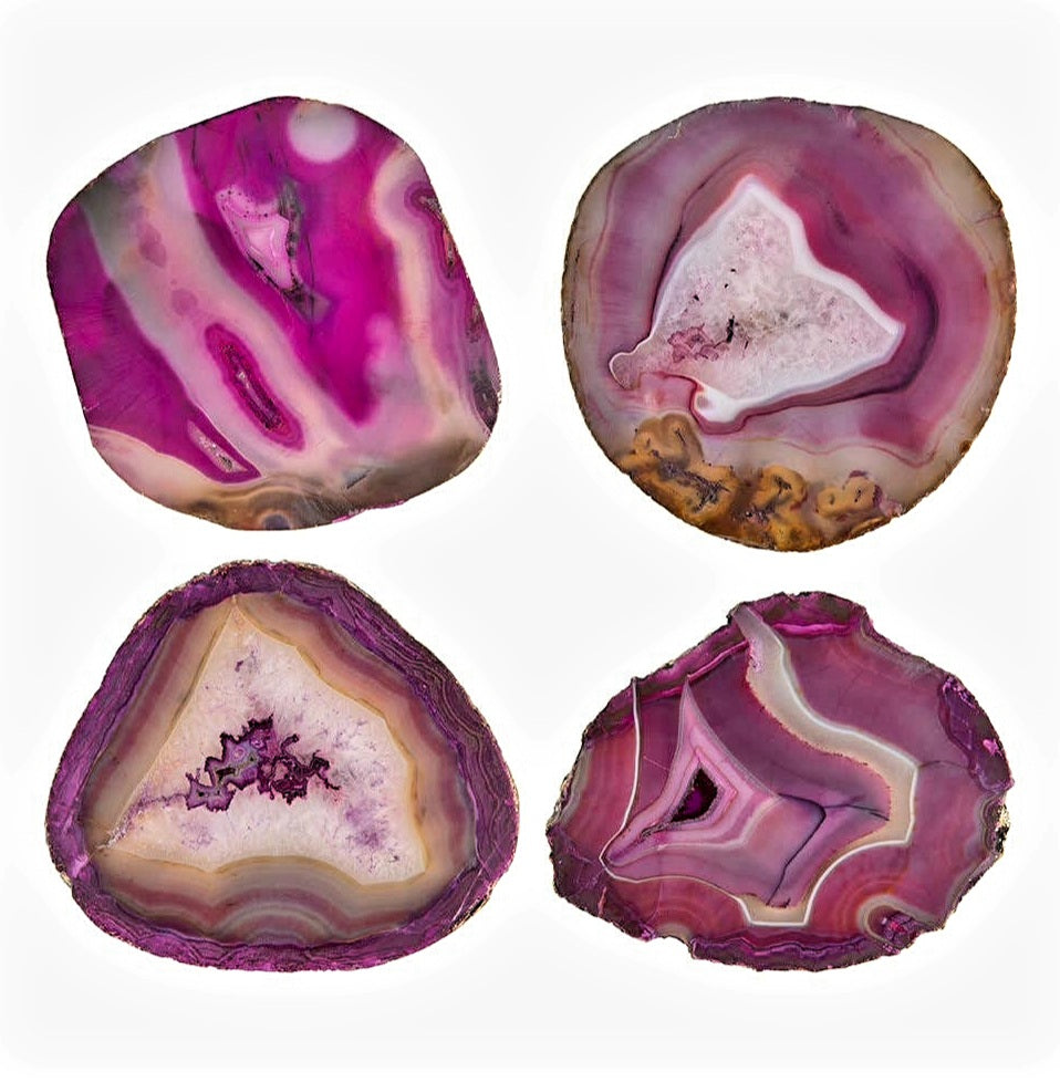 Set of 4 Agate Round Coasters    FREE UK Delivery