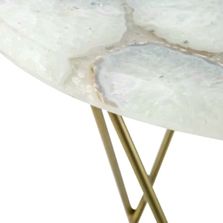 Agate Side Table - White    FREE UK Delivery