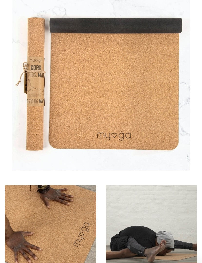 MYGA Cork/Rubber Yoga Mat    FREE UK Delivery