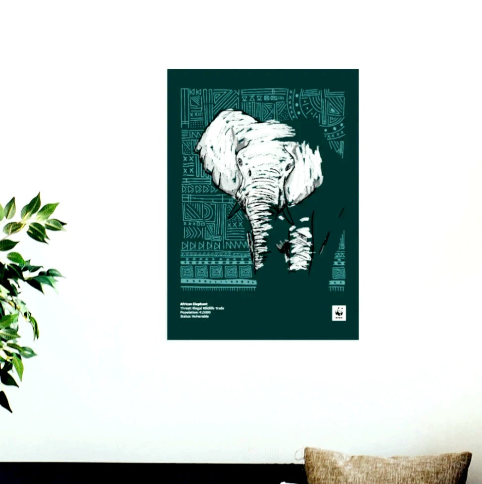 WWF Framed Elephant Wall Art FREE UK Delivery