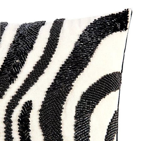Amara Zebra Beaded Cushion     FREE UK Delivery