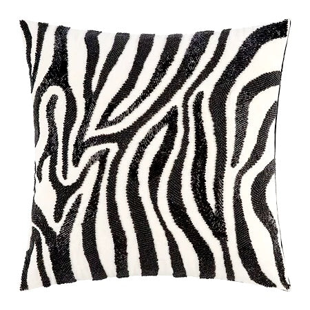Amara Zebra Beaded Cushion     FREE UK Delivery